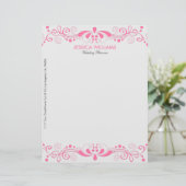 Elegante Weiß- und Rosatönen Briefkopf (Stehend Vorderseite)