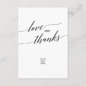 Elegante Weiß- und Schwarzkalligraphie-Hochzeitdet Begleitkarte (Rückseite)