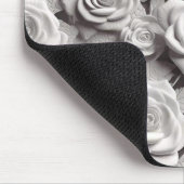 Elegante weiße 3D-Blume Mousepad (Ecke)