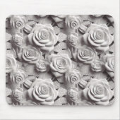 Elegante weiße 3D-Blume Mousepad (Vorne)