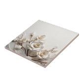Elegante weiße 3D-Rosen Fliese (Seite)