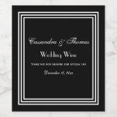 Elegante, weiße, 3x Gerahmte Untergrundfarbe Weinetikett (Einzelnes Label)