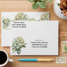 Elegante, weiße Aquarellfarben Blühende Hochzeit