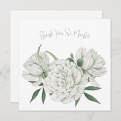 Elegante weiße Aquarellfarben Blume Danke Karte (Vorne/Hinten)