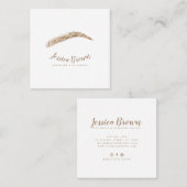 Elegante, weiße Augenbrauen verrät luxuriöse Goldf Quadratische Visitenkarte (Vorne/Hinten)