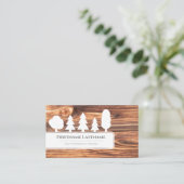 Elegante weiße Bäume auf braunem Holzwald Visitenkarte (Stehend Vorderseite)