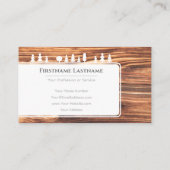 Elegante weiße Bäume auf braunem Holzwald Visitenkarte (Rückseite)