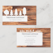 Elegante weiße Bäume auf braunem Holzwald Visitenkarte (Vorne/Hinten)