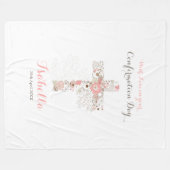 Elegante weiße Bestätigung Blumenkreuz Fleecedecke (Vorderseite (Horizontal))