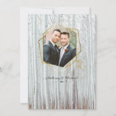 Elegante weiße Birkenbaume hinzufügen ein Foto Einladung (Vorderseite)