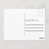 Elegante weiße Blätter auf Pink Gold Vielen Dank Postkarte (Rückseite)