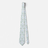 Elegante weiße blaue grüne Krawatte (Vorderseite)