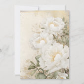 Elegante weiße Blume - 50. Geburtstag von Frauen Einladung (Rückseite)