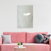 Elegante weiße Blume auf Dusty Blue Leinwanddruck (Insitu (Wohnzimmer))