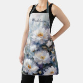 Elegante weiße Blume auf Weich Pastell Schürze (InSitu)