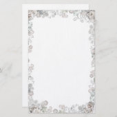 Elegante weiße Blume Briefpapier (Vorne/Hinten)