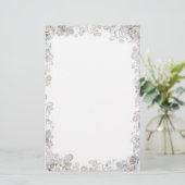 Elegante weiße Blume Briefpapier (Stehend Vorderseite)