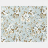 Elegante weiße Blume Fleecedecke (Vorderseite (Horizontal))