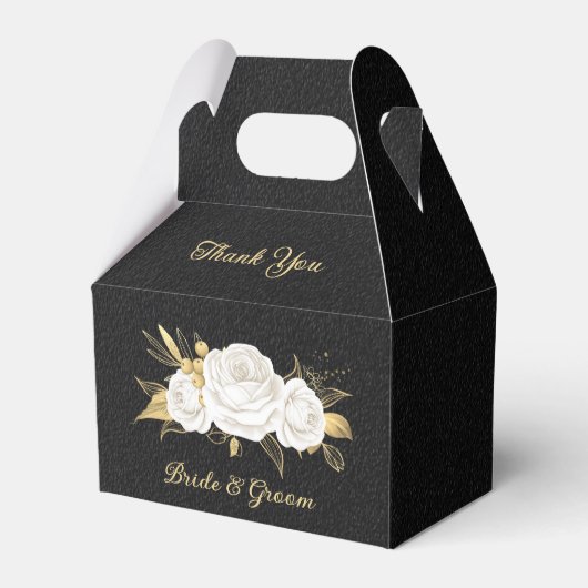 Elegante, weiße Blume Geschenkschachtel (Vorderseite)