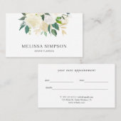 Elegante, weiße Blume Grüne Karte (Vorne/Hinten)