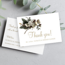 Elegante weiße Blume Hochzeit danke