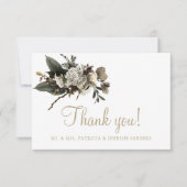 Elegante weiße Blume Hochzeit danke (Vorderseite)