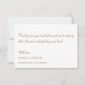 Elegante weiße Blume Hochzeit danke (Rückseite)