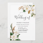 Elegante weiße Blume Hochzeit Einladung (Vorne/Hinten)