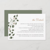 Elegante weiße Blume Ivy Greenerity Hochzeiten Det Einladung (Vorne/Hinten)