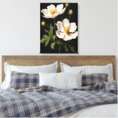 Elegante weiße Blume Leinwanddruck (Insitu (Schlafzimmer))