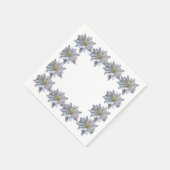 Elegante, weiße Blume mit Blumen Serviette (Ecke)