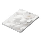 Elegante weiße Blume Notizblock (Rotiert)