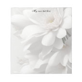 Elegante weiße Blume Notizblock (Vorderseite)