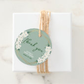 Elegante weiße Blume setzen einen grünen Goldrahme Geschenkanhänger (Beispiel)