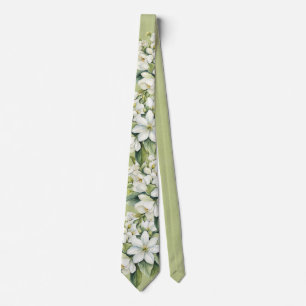 Elegante weiße Blumen Hochzeit des Bräutigams Krawatte