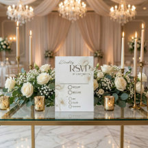 Elegante weiße Blumen-Hochzeits-RSVP-Karte