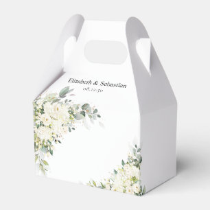 Elegante weiße Blumen-Hochzeitsgeschenkbox Geschenkschachtel