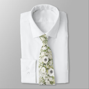 Elegante weiße Blumen Krawatte
