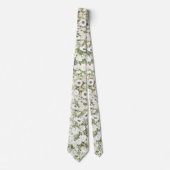 Elegante weiße Blumen Krawatte (Vorderseite)