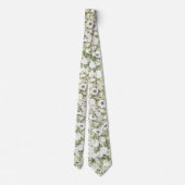 Elegante weiße Blumen Krawatte (Rückseite)