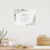 Elegante weiße Blumengärten Begrüßung Poster (Küche)