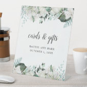 Elegante weiße Blumengrün Hochzeit Sockelschild (In Situ)