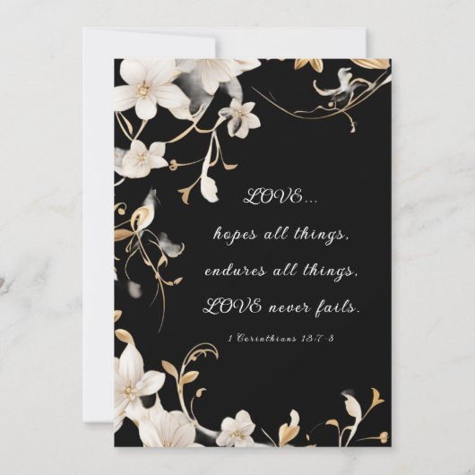 Elegante Weiße Blüte auf der Hochzeitsbibel des Sc Save The Date (Rückseite)