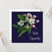 Elegante weiße Blüte Blume Beileid Karte (Vorderseite/Rückseite Beispiel)