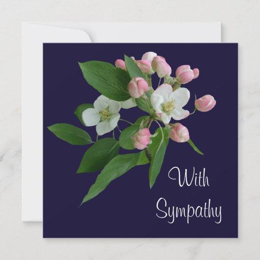 Elegante weiße Blüte Blume Beileid Karte (Vorderseite)