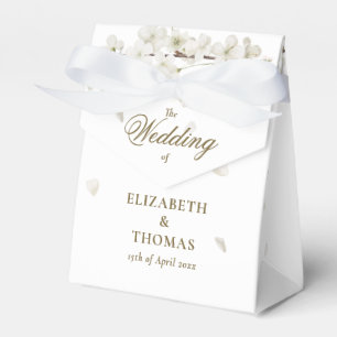 Elegante weiße Blüten-Hochzeitsgunst-Box Geschenkschachtel