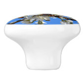 Elegante weiße Blüten Keramikknauf (Seitenansicht)