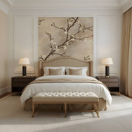 Elegante weiße Blüten Minimaler Zweig Tapete