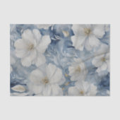 Elegante weiße Blüten mit zarten grünen Blätter Seidenpapier (Vorderseite)