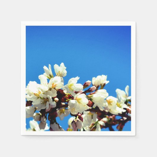 Elegante weiße Blüten Serviette (Vorderseite)